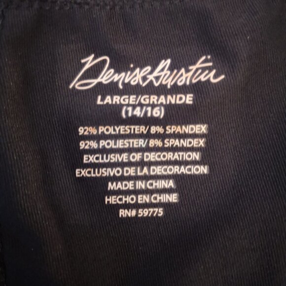 Denise Austin Qwick-Dri Ladies Black Size Large Elastic Waist Capri Length Pants - Picture 3 of 15